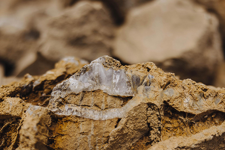 Closeup of rocks on Jada land